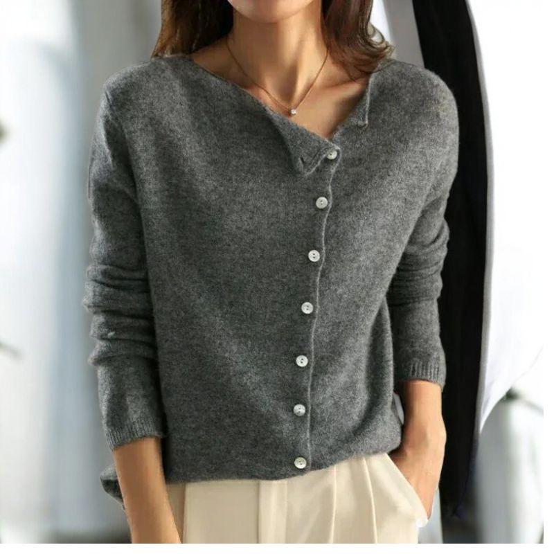 Elegant Knitted Cardigan for Women | Button-Up Autumn Winter Sweater