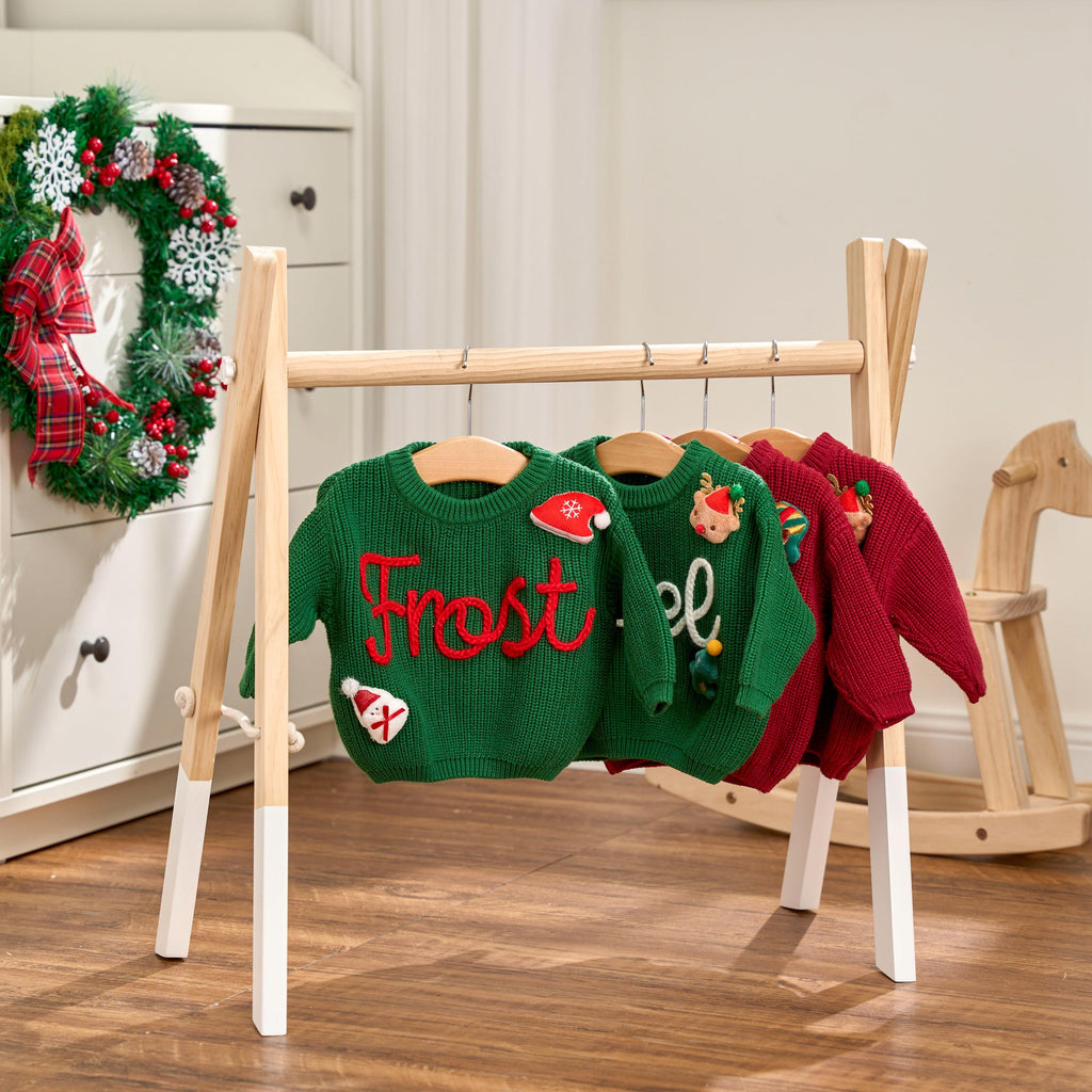 2025 Christmas Sweater - Custom Name Knit Sweater - Toddler Knit Jumper - Christmas Jumper Day
