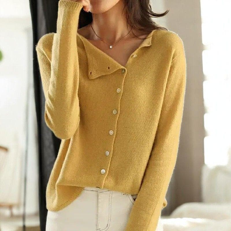 Elegant Knitted Cardigan for Women | Button-Up Autumn Winter Sweater
