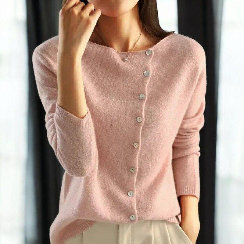 Elegant Knitted Cardigan for Women | Button-Up Autumn Winter Sweater