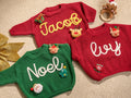 2025 Christmas Sweater - Custom Name Knit Sweater - Toddler Knit Jumper - Christmas Jumper Day