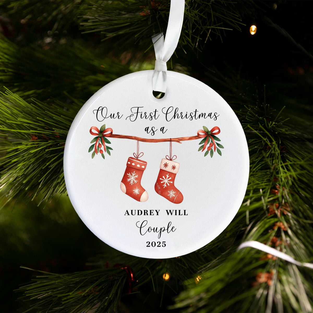 3 family ornament 2026, personalized family christmas ornament