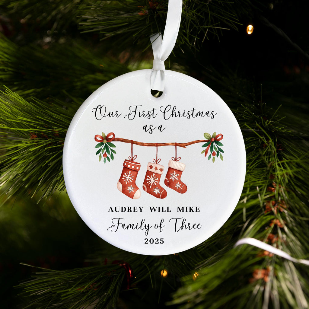 3 family ornament 2026, personalized family christmas ornament