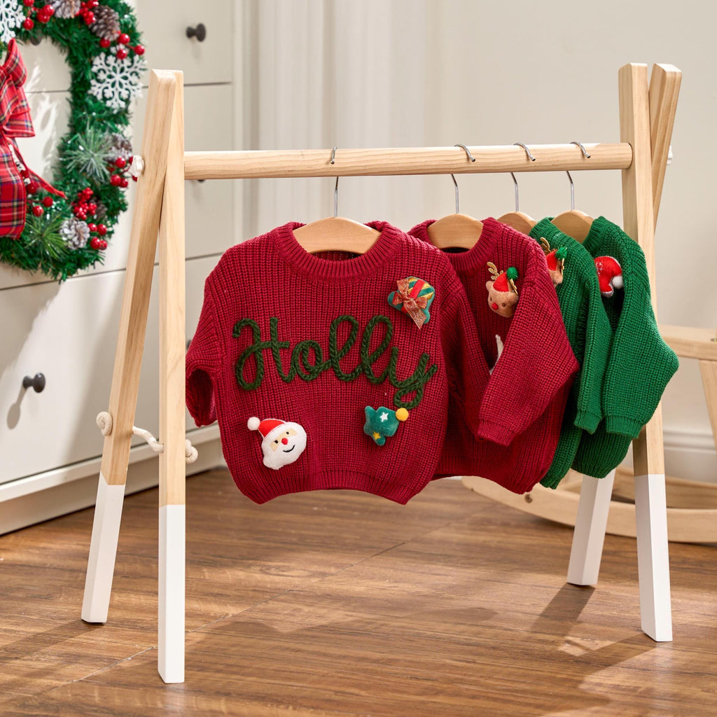 2025 Christmas Sweater - Custom Name Knit Sweater - Toddler Knit Jumper - Christmas Jumper Day