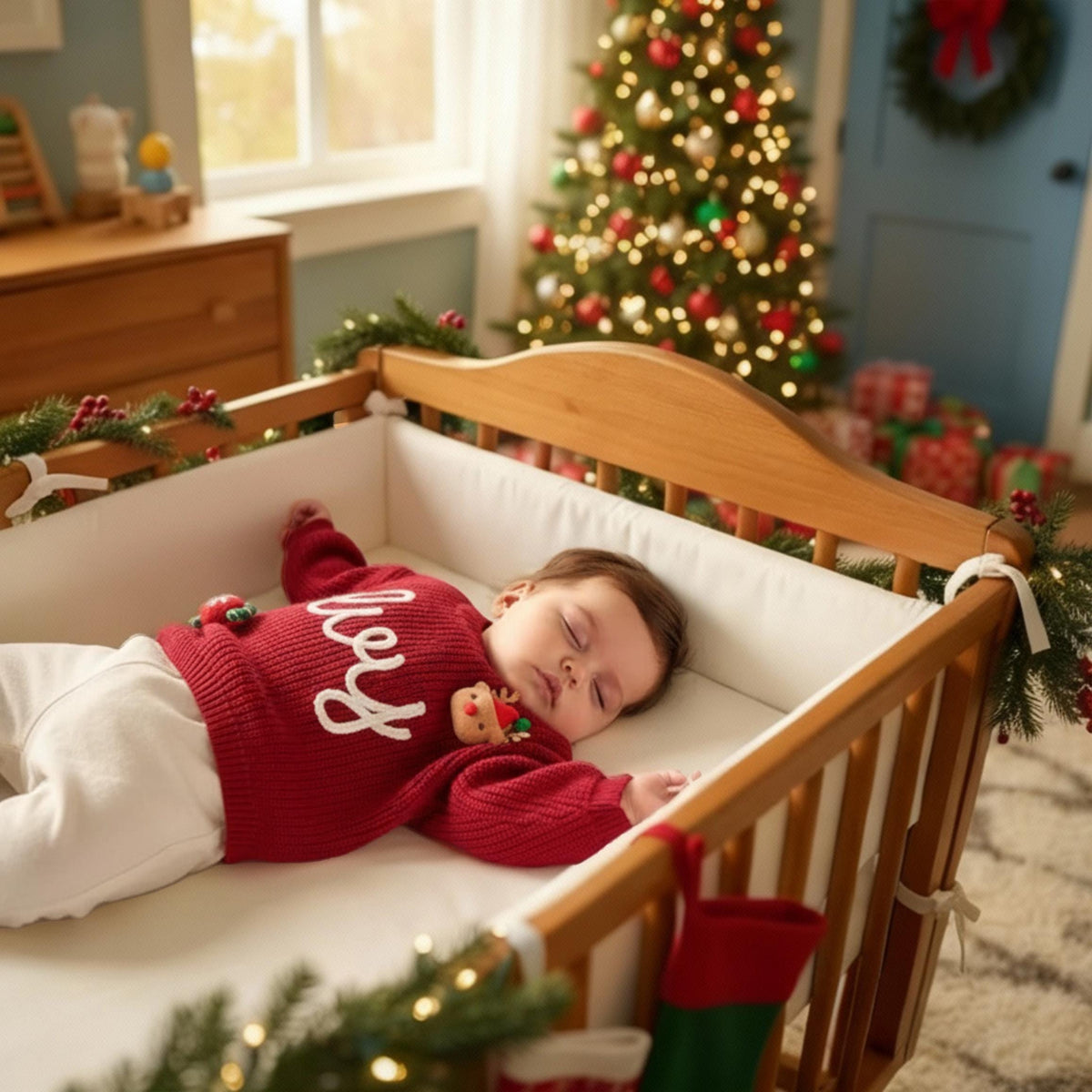 2025 Christmas Sweater - Custom Name Knit Sweater - Toddler Knit Jumper - Christmas Jumper Day