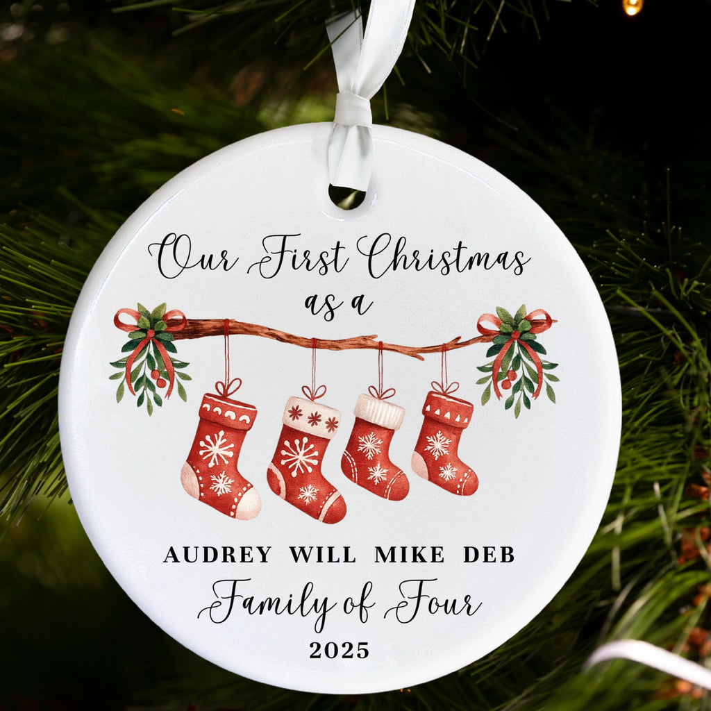 3 family ornament 2026, personalized family christmas ornament