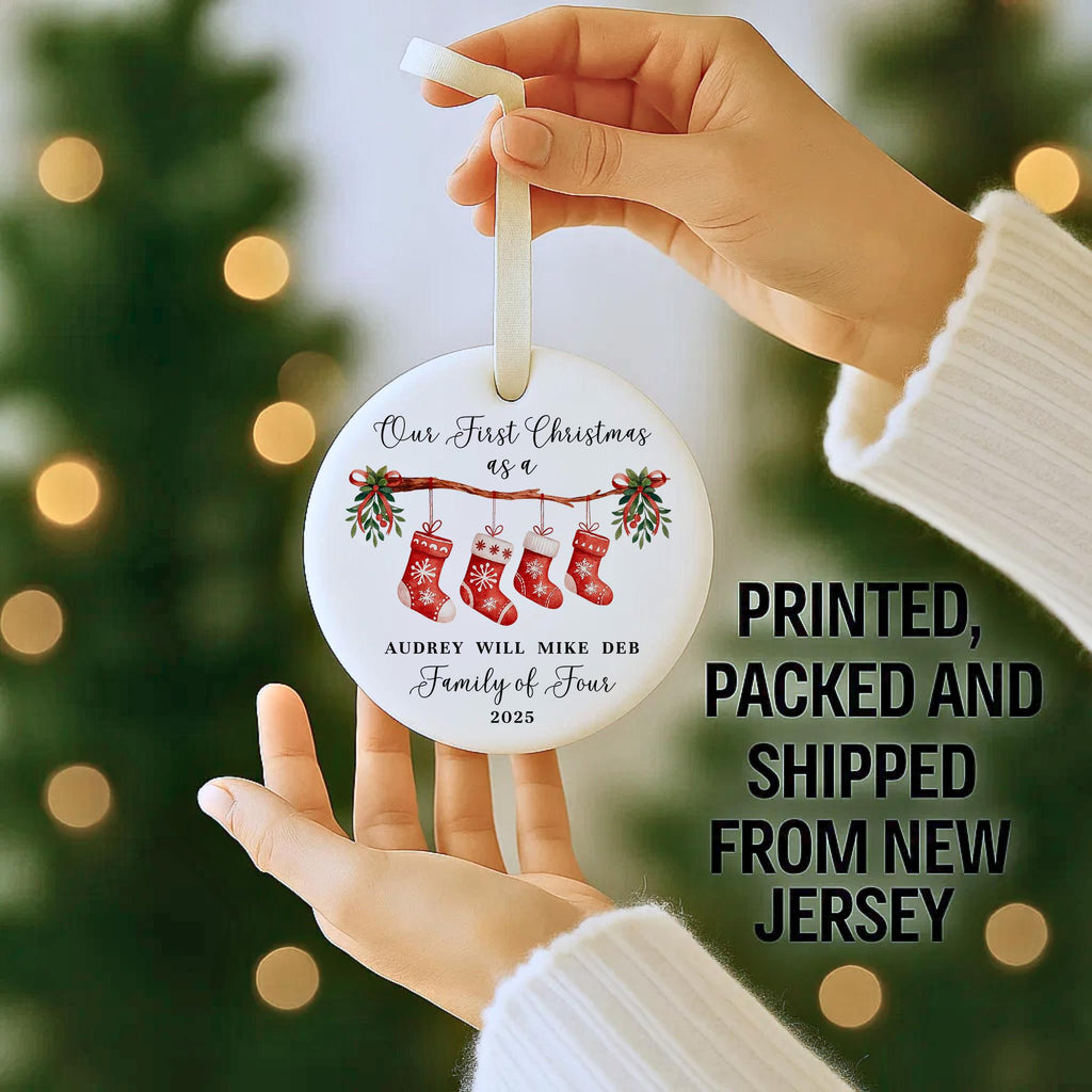 3 family ornament 2026, personalized family christmas ornament