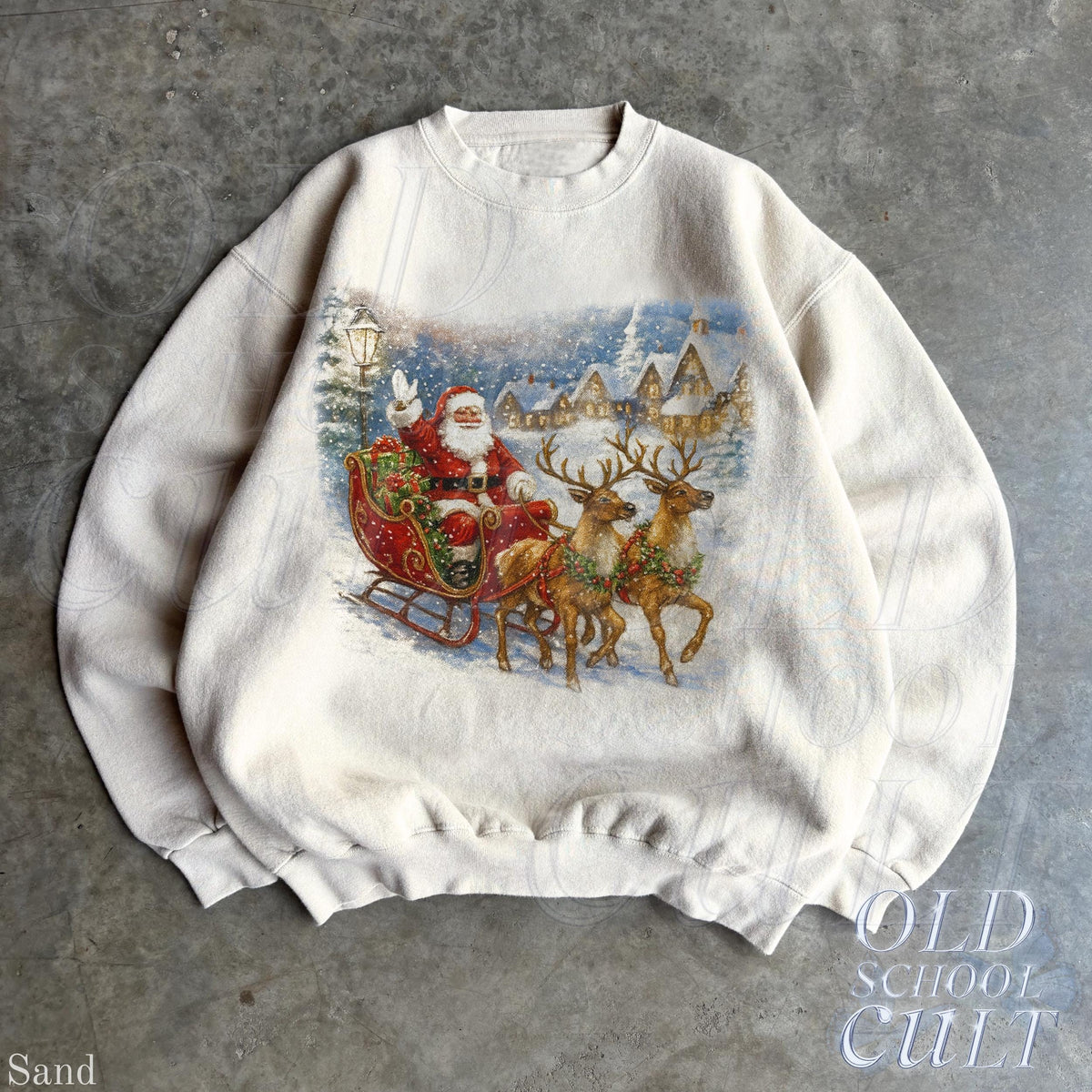 Retro Santa Sweatshirt, Vintage 90s Christmas Crewneck, Rustic Holiday Pullover, Cozy Winter Shirt, Santa Sleigh Sweater, Christmas Gifts