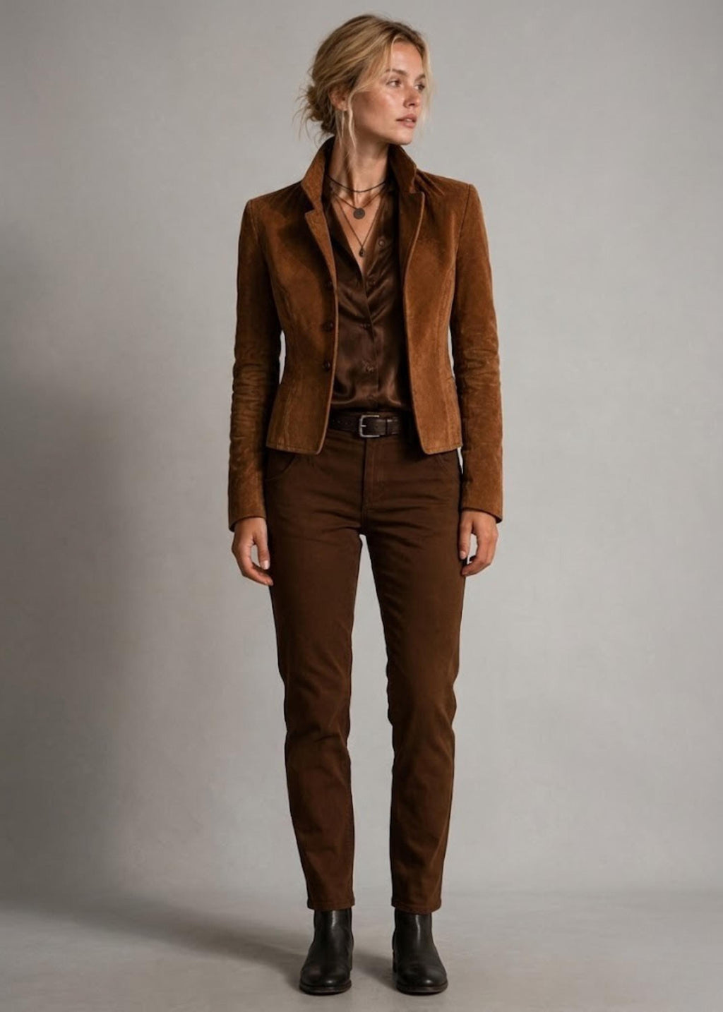 Women's Brown Suede Blazer Jacket | Tailored Cropped Suede Coat | Handmade Leather Outerwear