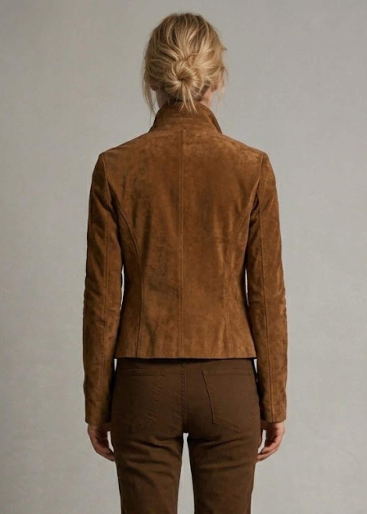 Women's Brown Suede Blazer Jacket | Tailored Cropped Suede Coat | Handmade Leather Outerwear