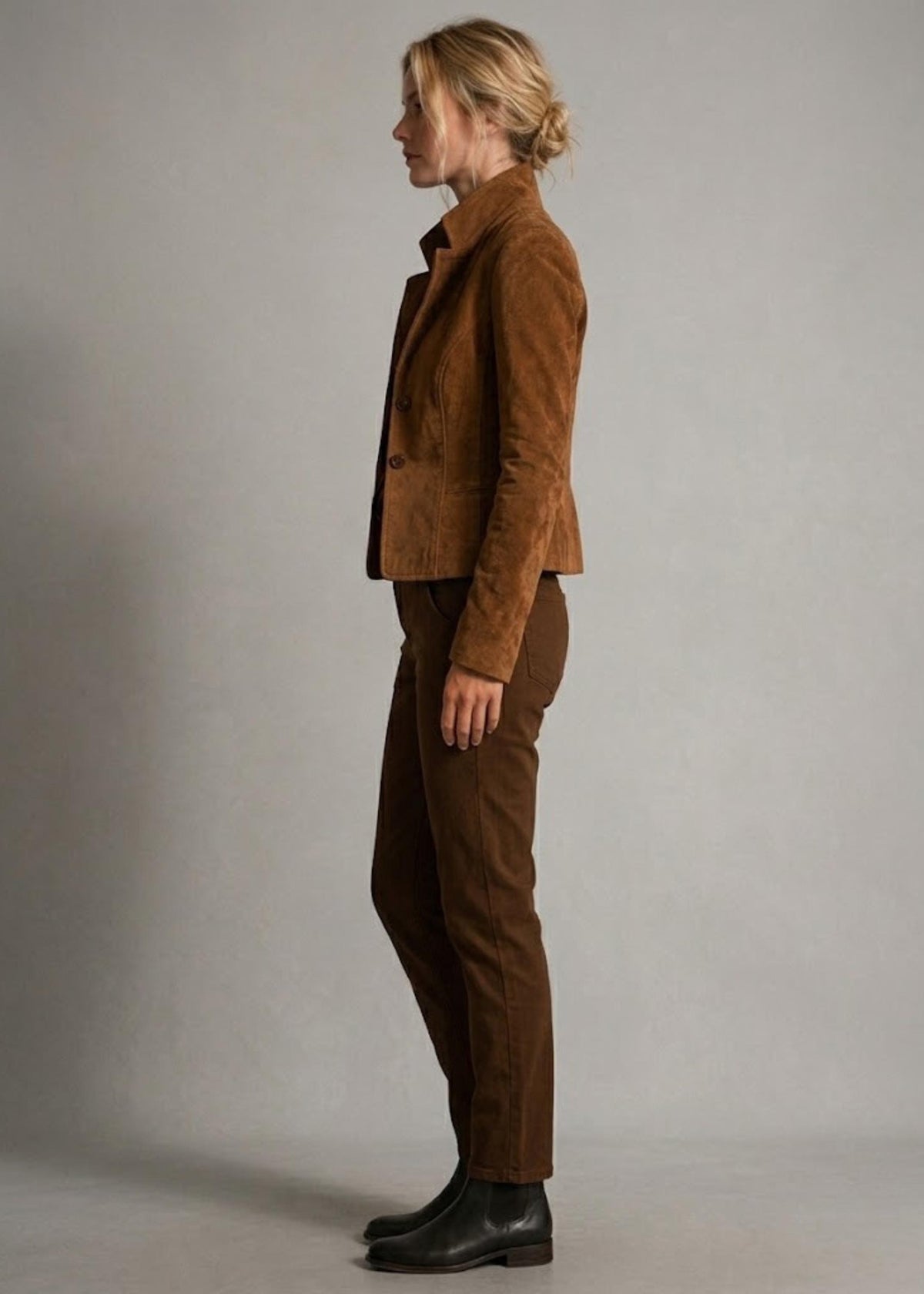 Women's Brown Suede Blazer Jacket | Tailored Cropped Suede Coat | Handmade Leather Outerwear