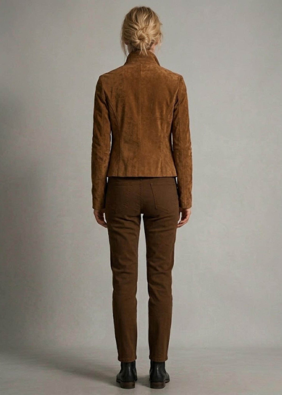 Women's Brown Suede Blazer Jacket | Tailored Cropped Suede Coat | Handmade Leather Outerwear