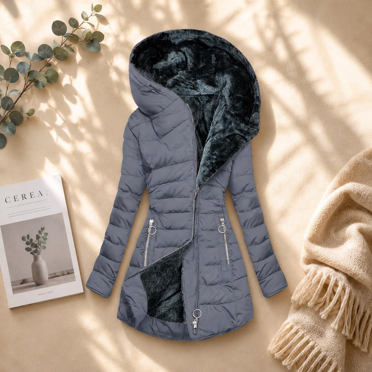 Women's Hooded Winter Puffer Coat Warm Quilted Long Parka Jacket