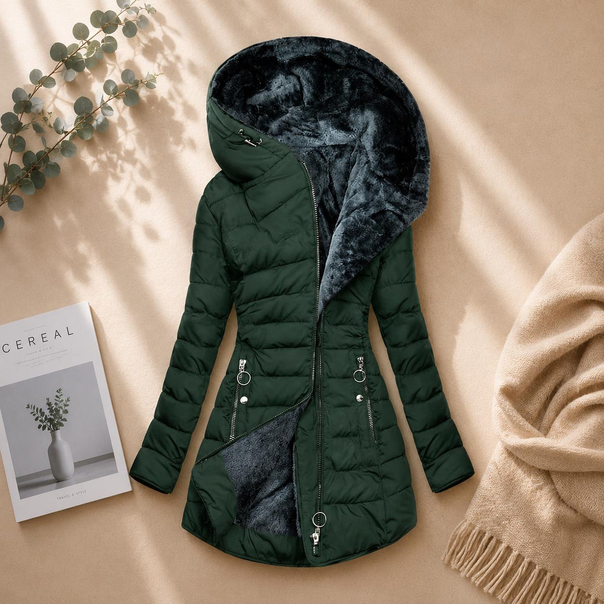 Women's Hooded Winter Puffer Coat Warm Quilted Long Parka Jacket