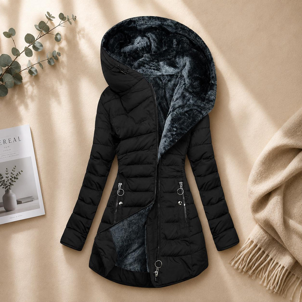 Women's Hooded Winter Puffer Coat Warm Quilted Long Parka Jacket