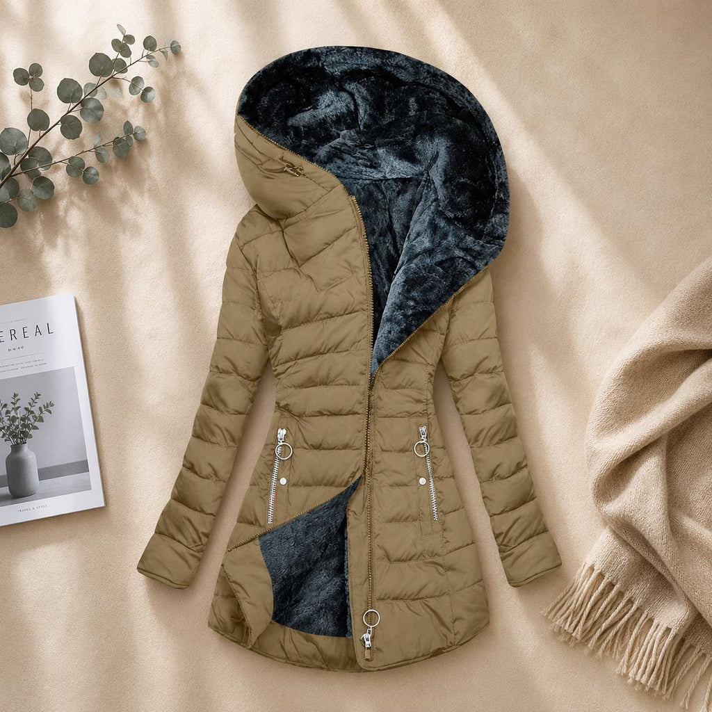 Women's Hooded Winter Puffer Coat Warm Quilted Long Parka Jacket