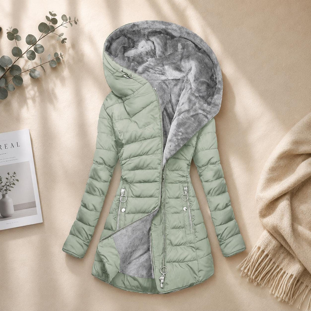 Women's Hooded Winter Puffer Coat Warm Quilted Long Parka Jacket