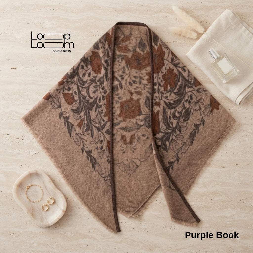 100% Pure Cashmere Shawl for Women, Soft Equestrian Fall Wrap, Elegant Quiet Luxury Autumn Accessory, Gift for Her, Lightweight Winter Shawl