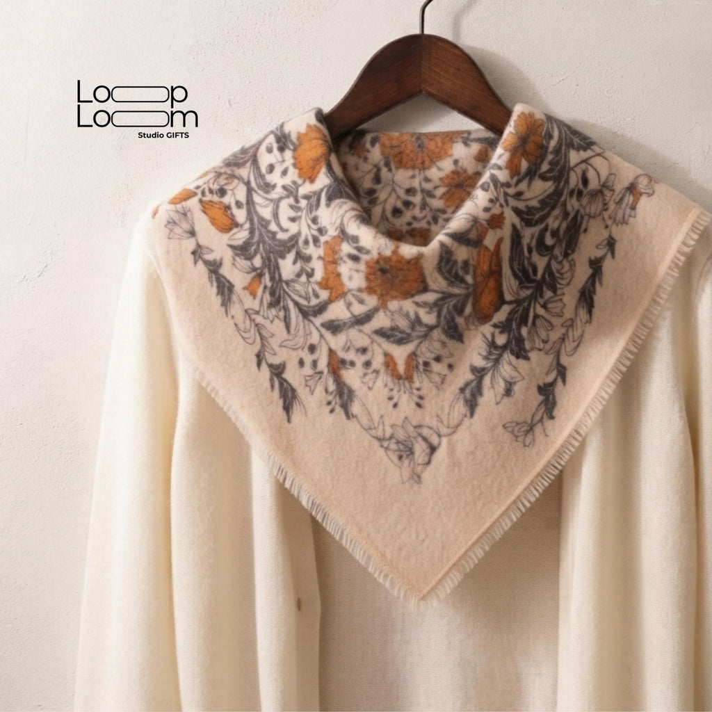 100% Pure Cashmere Shawl for Women, Soft Equestrian Fall Wrap, Elegant Quiet Luxury Autumn Accessory, Gift for Her, Lightweight Winter Shawl