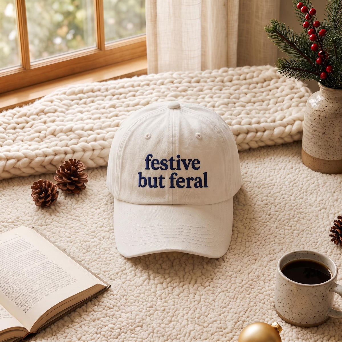 Sarcastic Christmas Phrase Baseball Caps, Gen Z Washed Cotton Hats