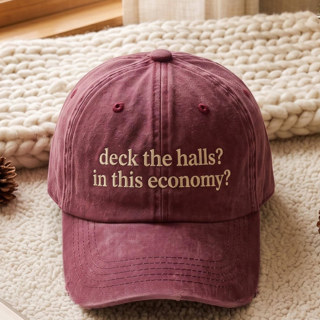 Sarcastic Christmas Phrase Baseball Caps, Gen Z Washed Cotton Hats