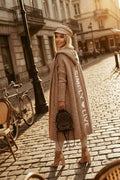 Oversized Long Hooded Cardigan for Women, "Simply Live" Back Print Chunky Knit Sweater Coat, Cozy Fall Winter Outerwear Streetwear Jacket