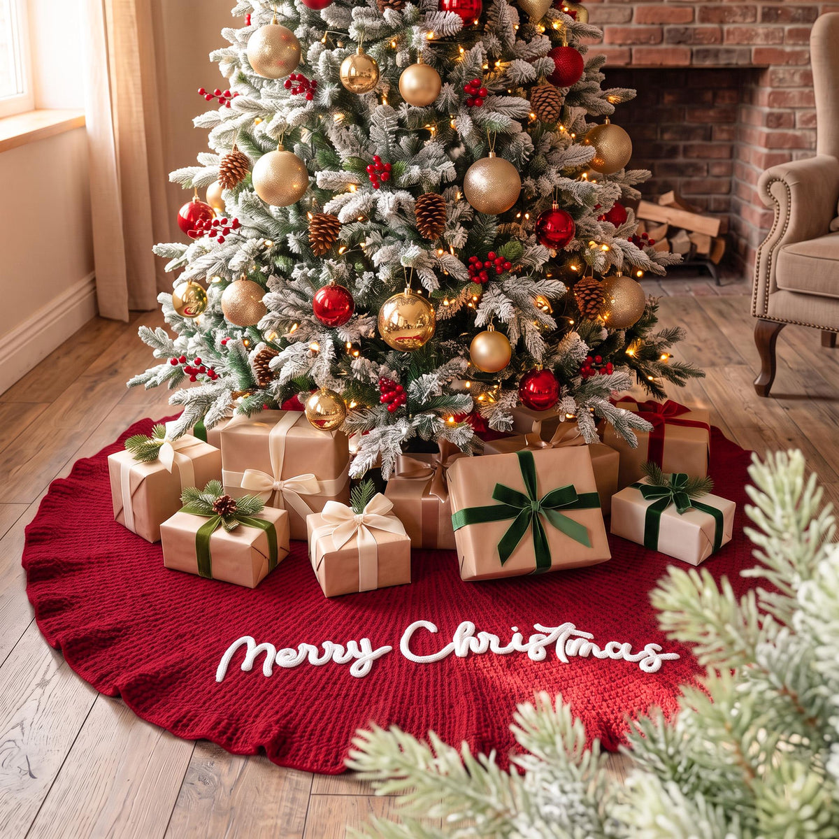 Personalized Christmas Tree Skirt, Family Christmas Tree Skirts, Custom House Warming Gift, Christmas Home Decor, Christmas Decorations