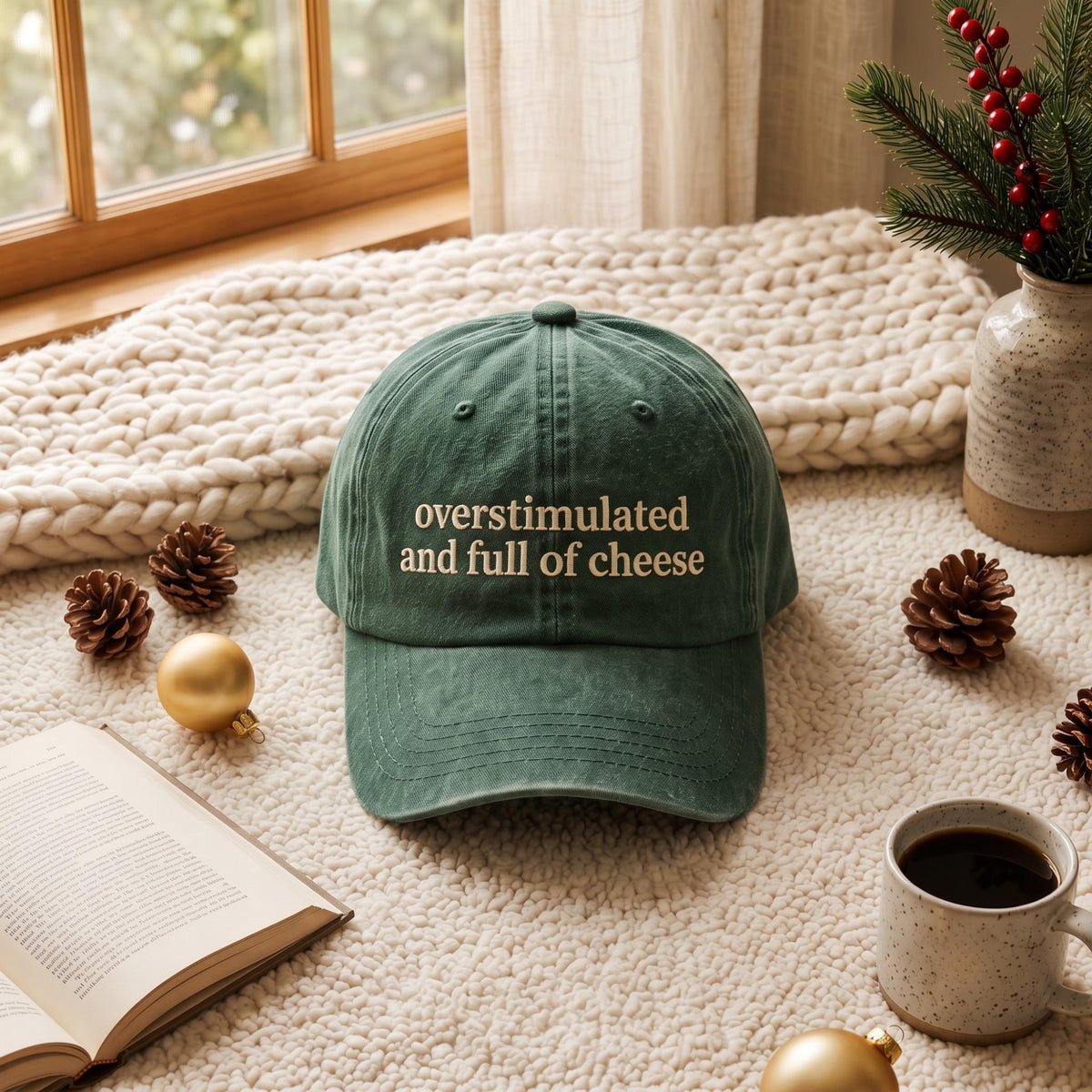 Sarcastic Christmas Phrase Baseball Caps, Gen Z Washed Cotton Hats