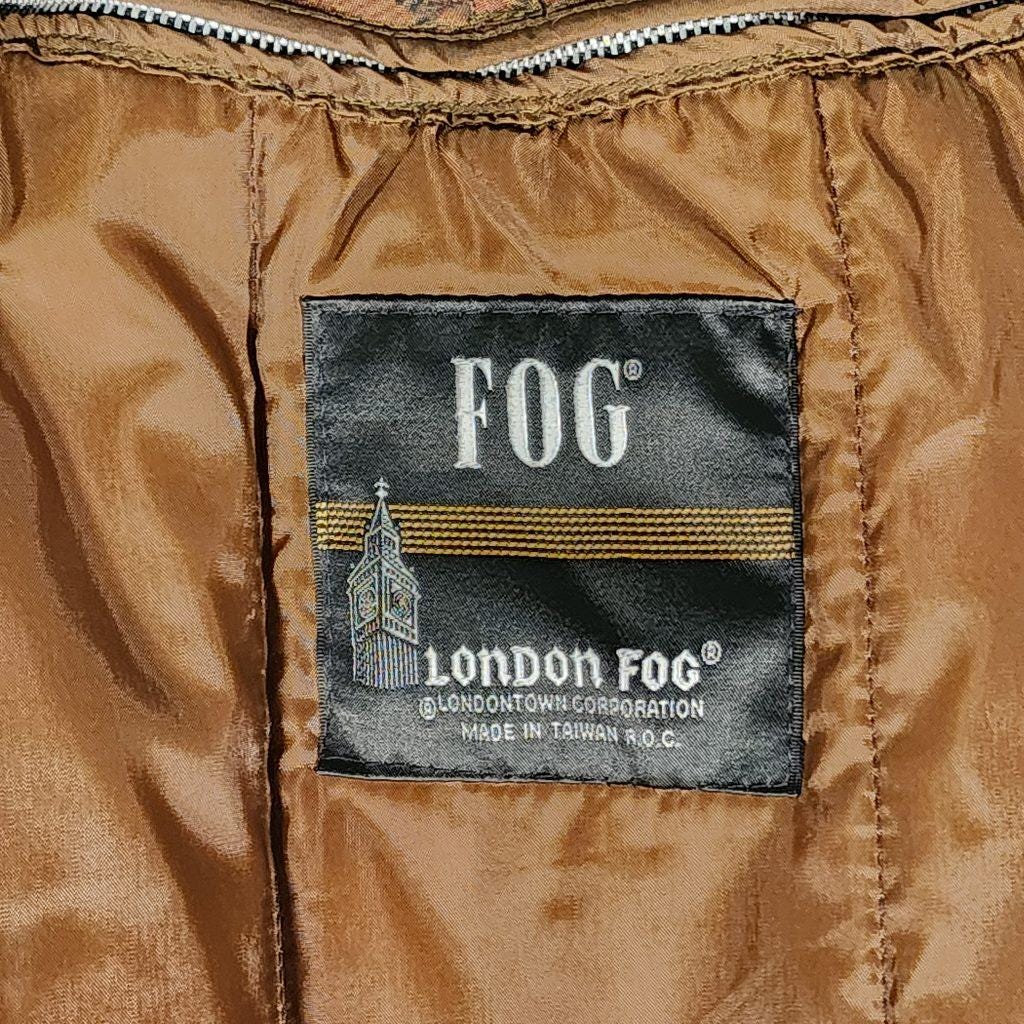 Vintage 1980s London Fog Trench Coat, Brown Floral Thinsulate Insulated Jacket (Medium)