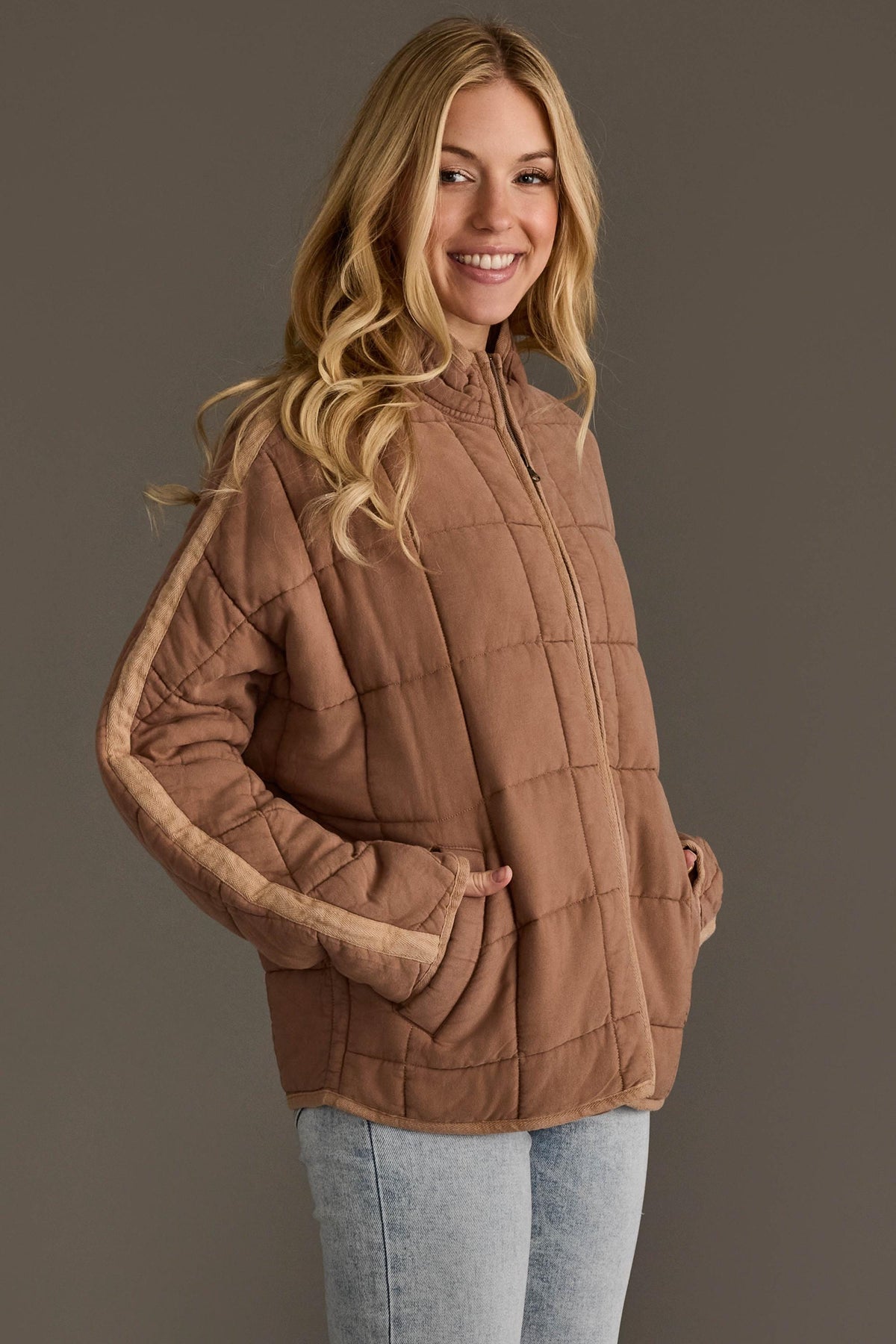 Tan Soft Quilted Jacket