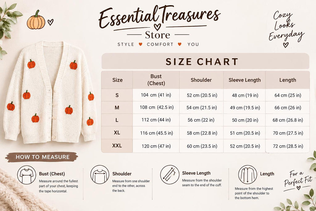 Pumpkin Embroidery Cardigan, Women's Open Front Knit Sweater, Long Sleeve Fall Winter Layering Coat