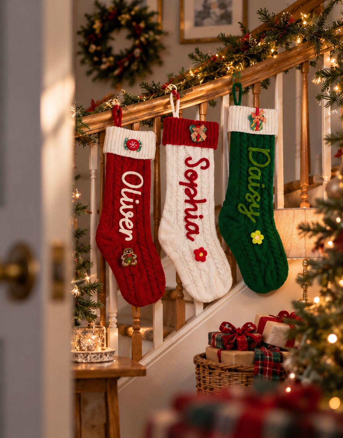 2026 Christmas Personalized Christmas Stocking - Custom Name Knit Stocking - Toddler Knit Stocking - Christmas Stocking Day