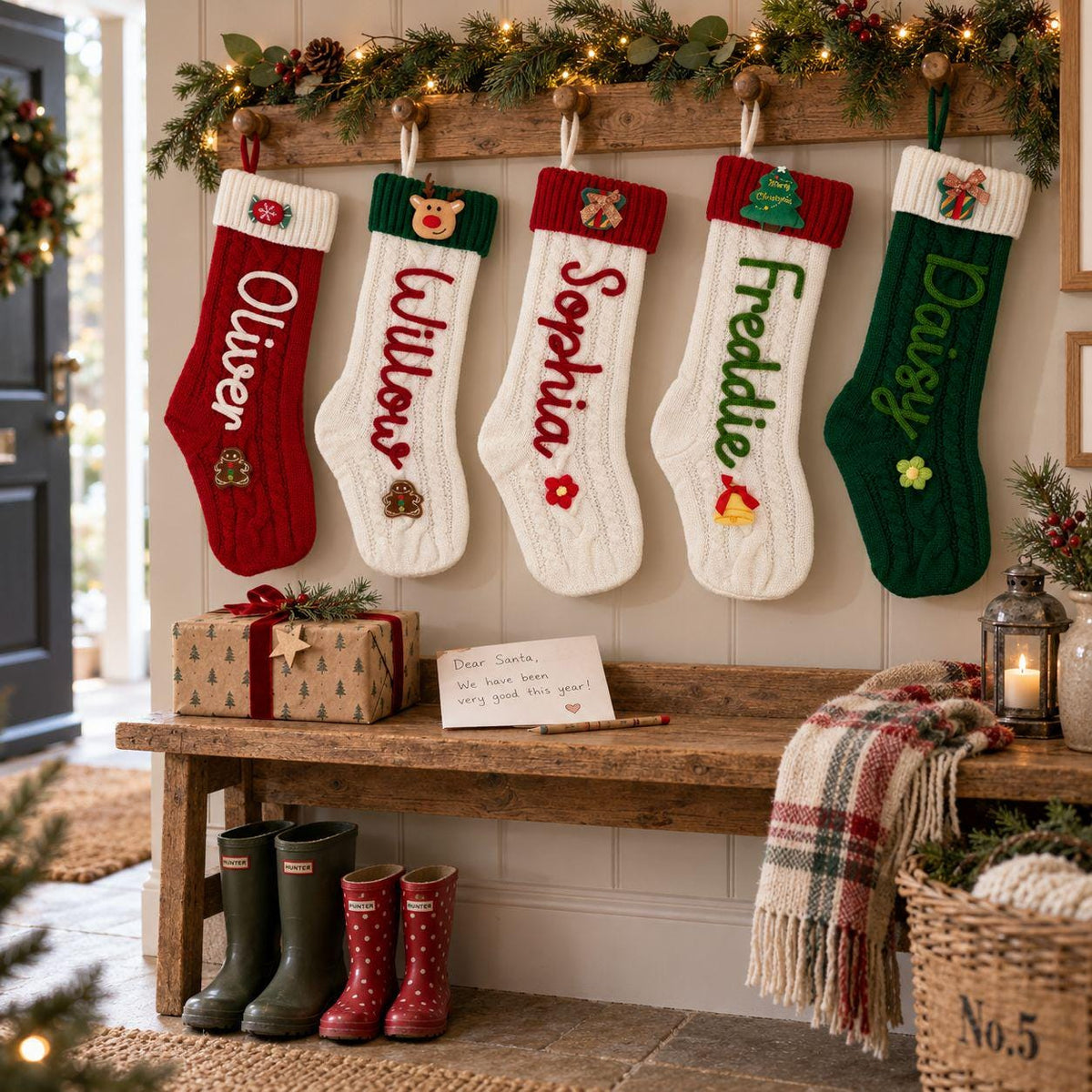 2026 Christmas Personalized Christmas Stocking - Custom Name Knit Stocking - Toddler Knit Stocking - Christmas Stocking Day