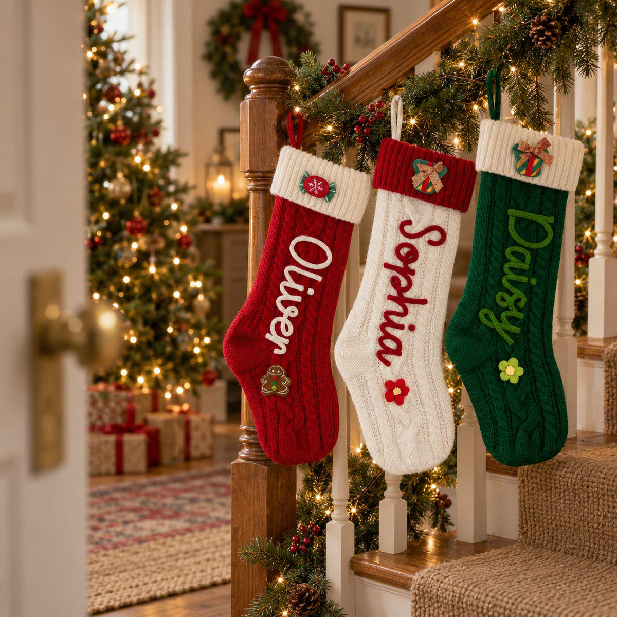 2026 Christmas Personalized Christmas Stocking - Custom Name Knit Stocking - Toddler Knit Stocking - Christmas Stocking Day