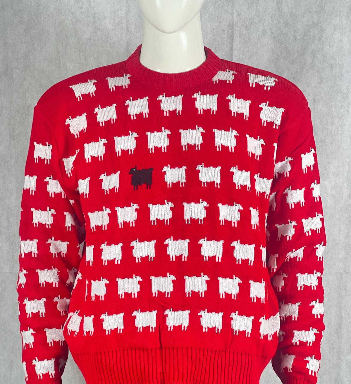 Royal Sheep Red Jumper – Vintage Princess Style Sweater – Hand Made Customized Sweater