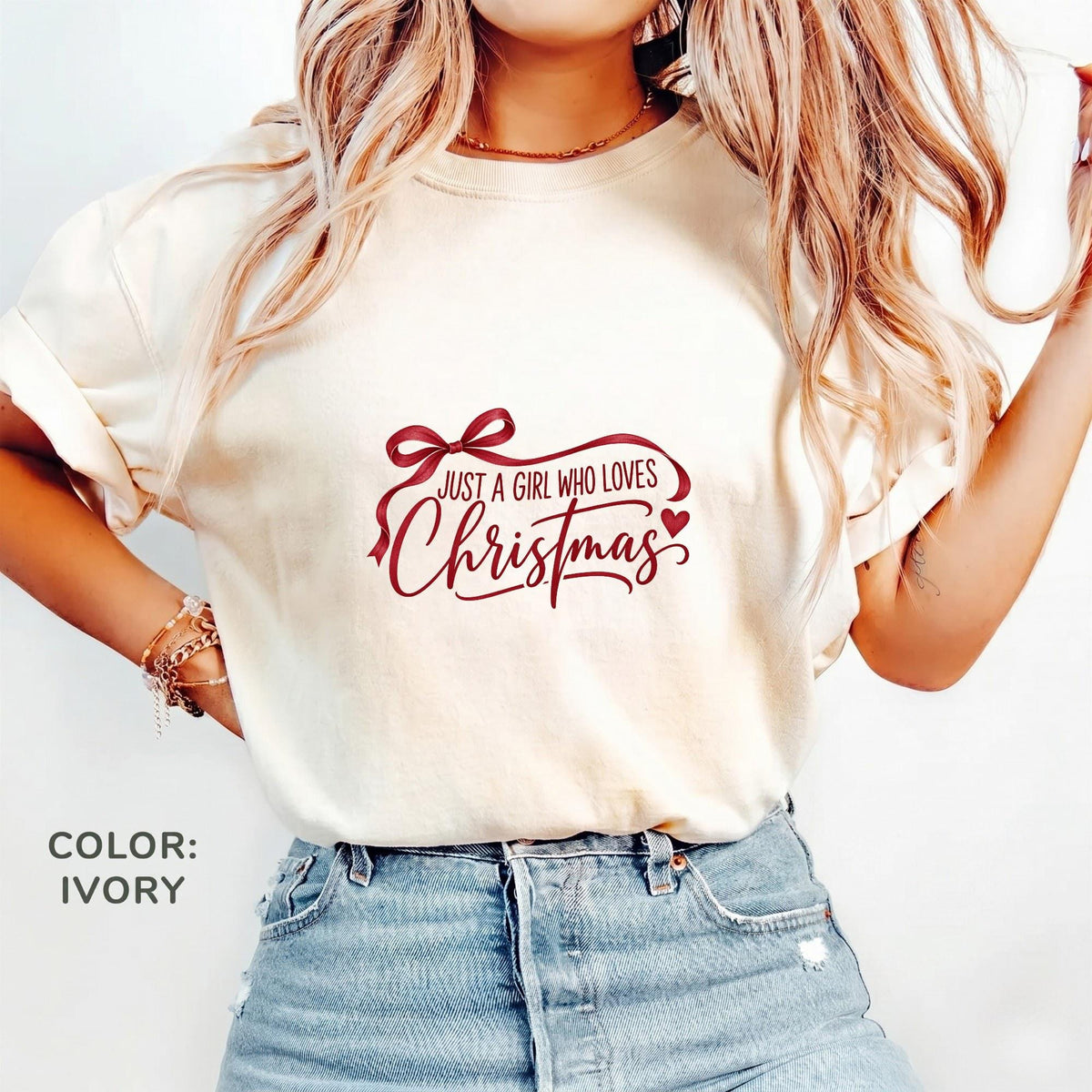 A Girl Who Loves Christmas Shirt: Comfort Colors Holiday Sweatshirt