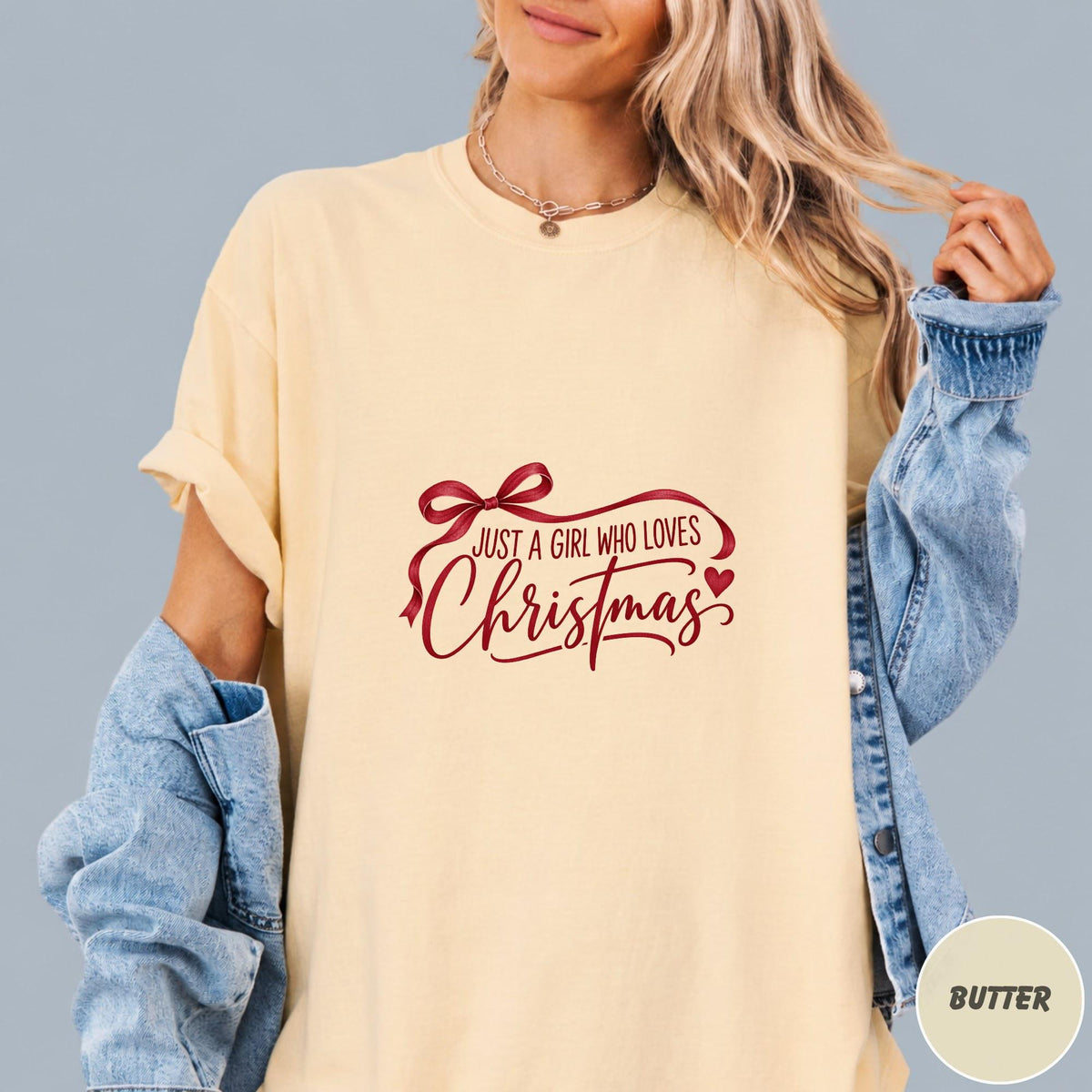 A Girl Who Loves Christmas Shirt: Comfort Colors Holiday Sweatshirt