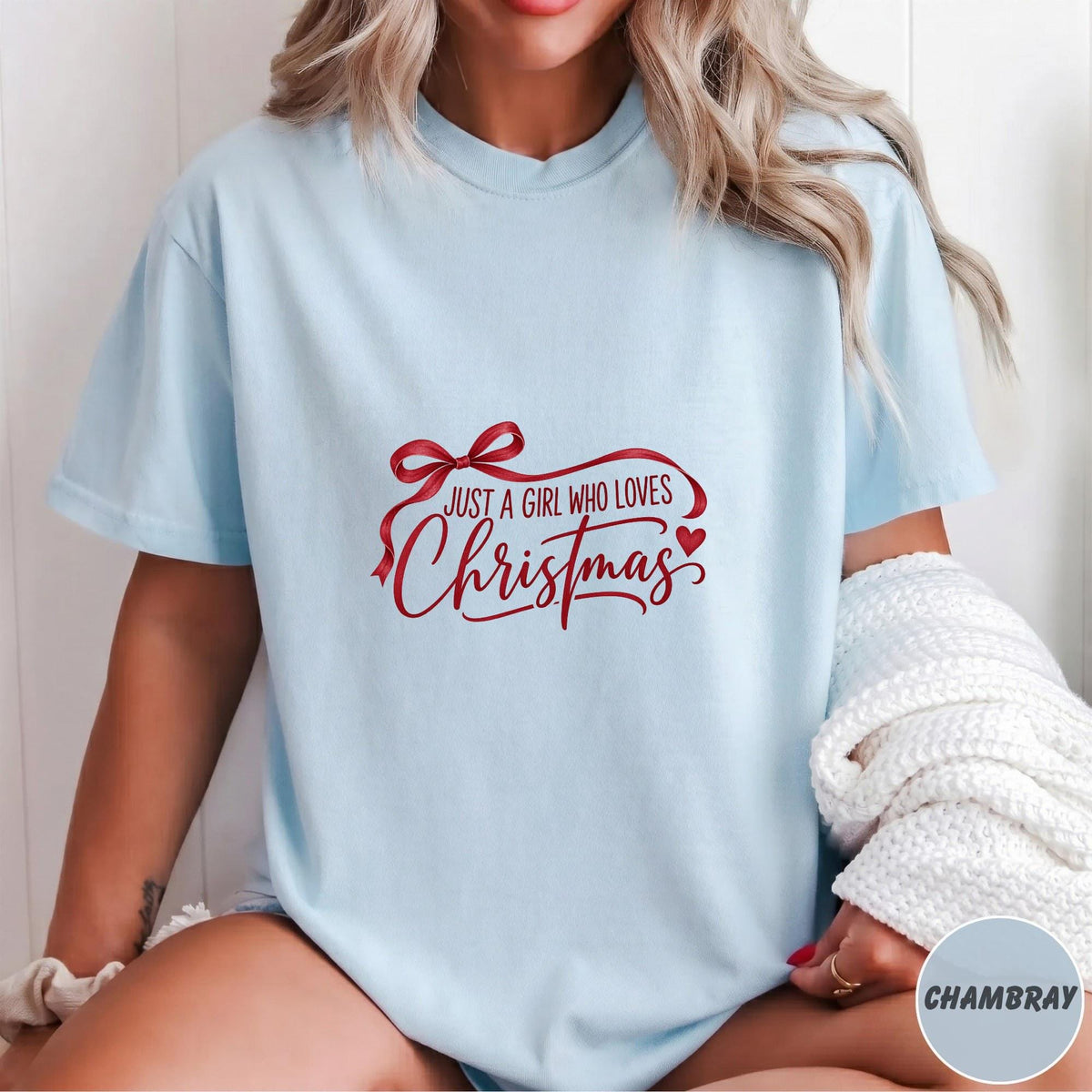 A Girl Who Loves Christmas Shirt: Comfort Colors Holiday Sweatshirt