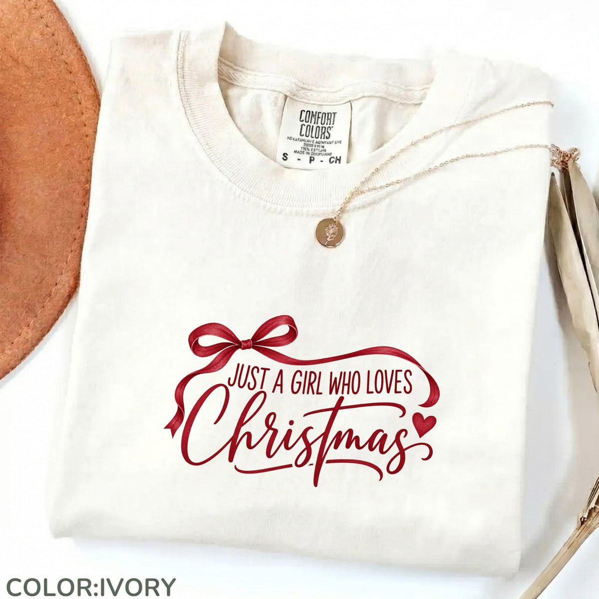 A Girl Who Loves Christmas Shirt: Comfort Colors Holiday Sweatshirt