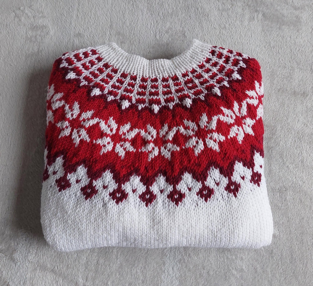 Hand-knitted wool Icelandic sweater Unisex wool sweater Hand-made soft and fuzzy christmas sweater Nordic knit pullover