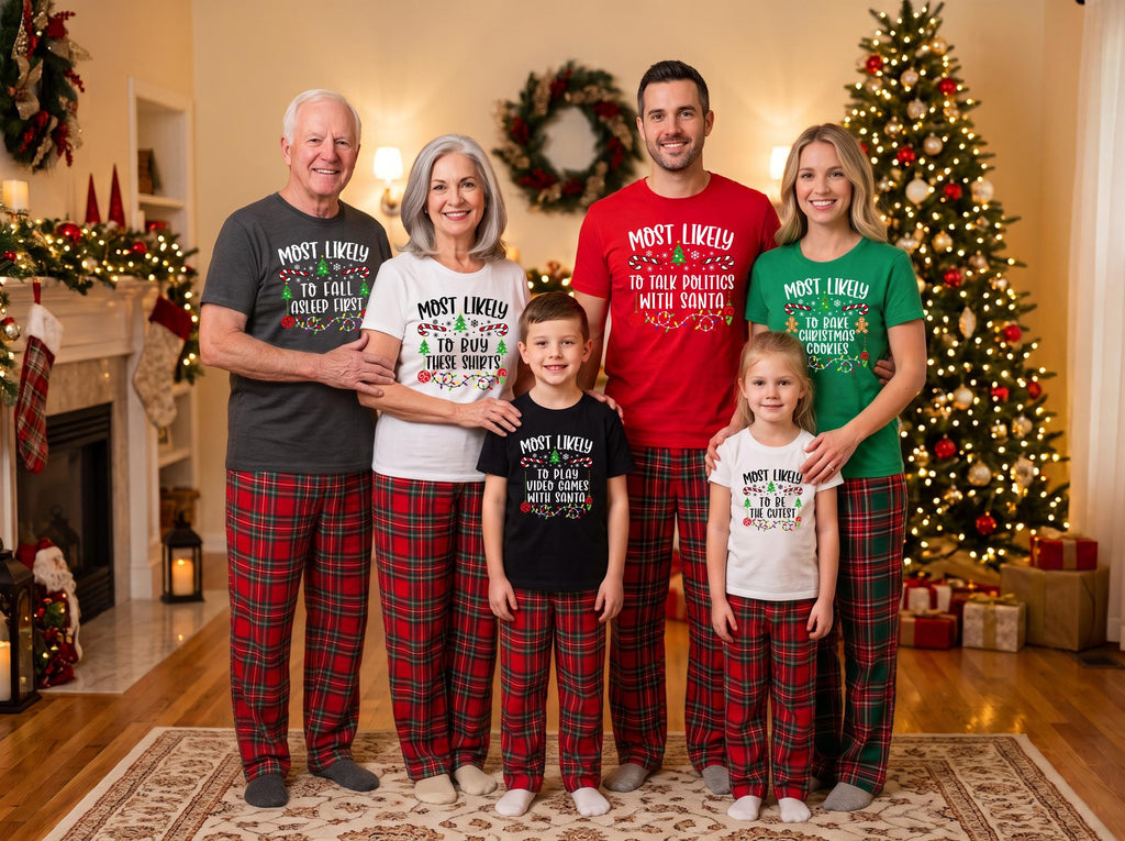 840 Funny Christmas Quotes Shirt, Christmas Family Tee, Most likely to Christmas Shirt, Matching Christmas Family Shirts, Christmas Gift
