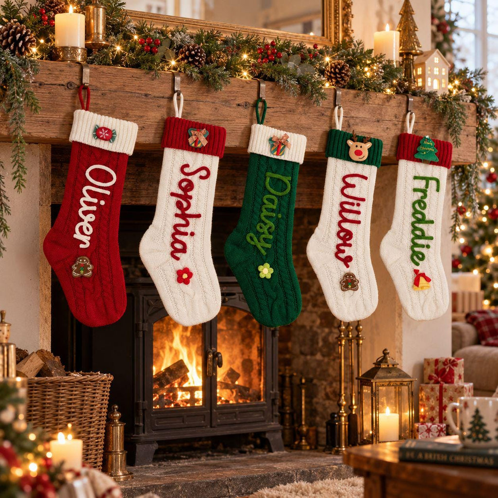 2026 Christmas Personalized Christmas Stocking - Custom Name Knit Stocking - Toddler Knit Stocking - Christmas Stocking Day