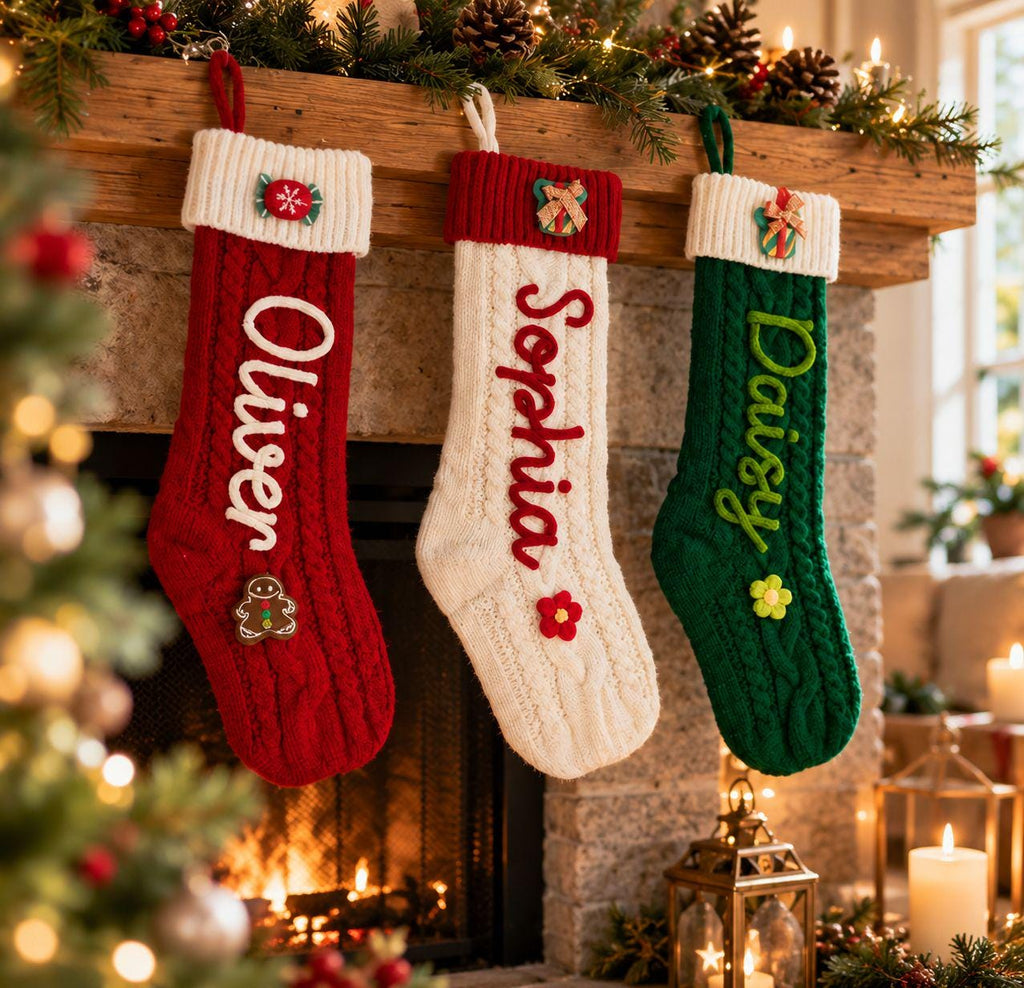 2026 Christmas Personalized Christmas Stocking - Custom Name Knit Stocking - Toddler Knit Stocking - Christmas Stocking Day