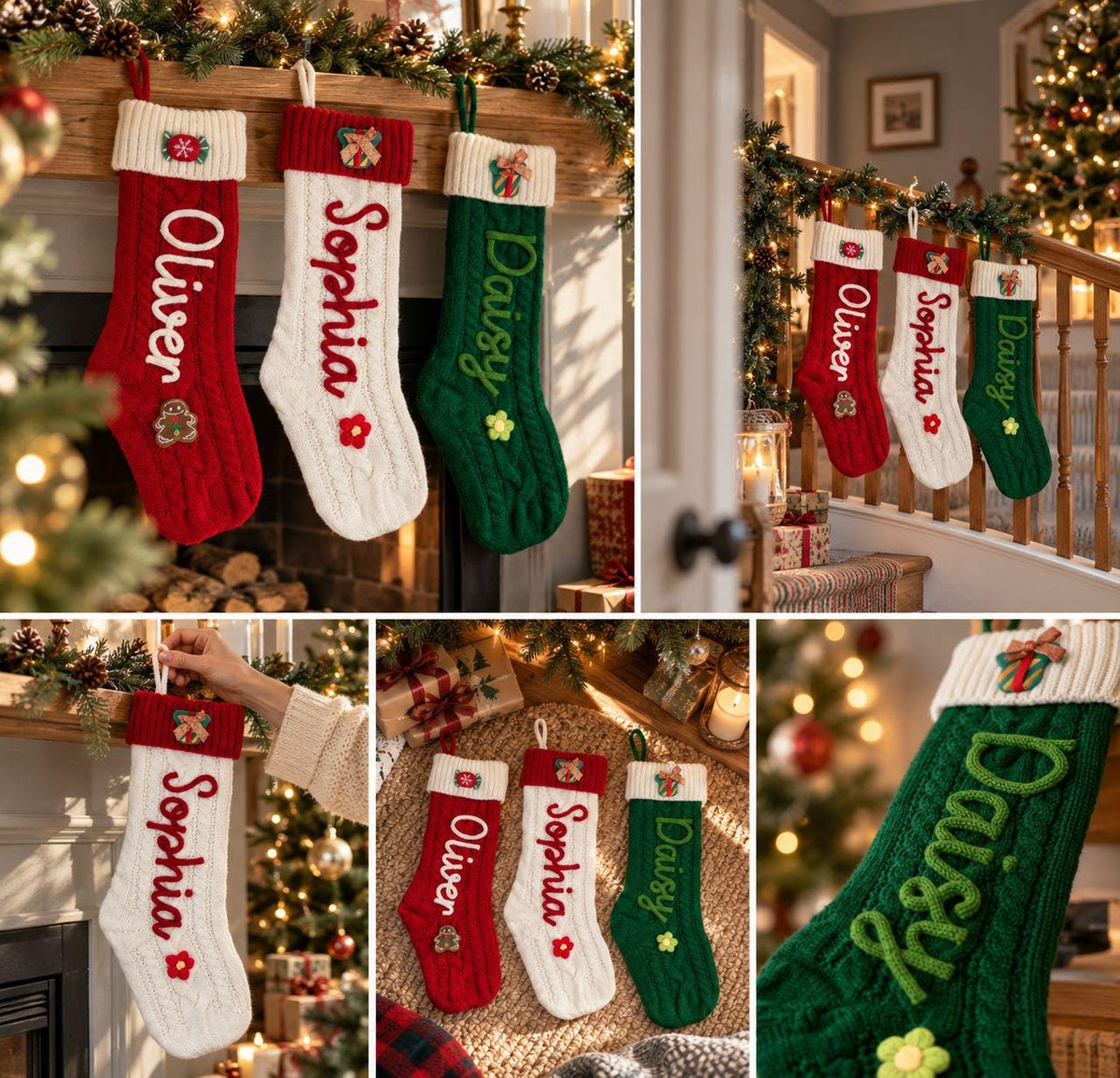 2026 Christmas Personalized Christmas Stocking - Custom Name Knit Stocking - Toddler Knit Stocking - Christmas Stocking Day