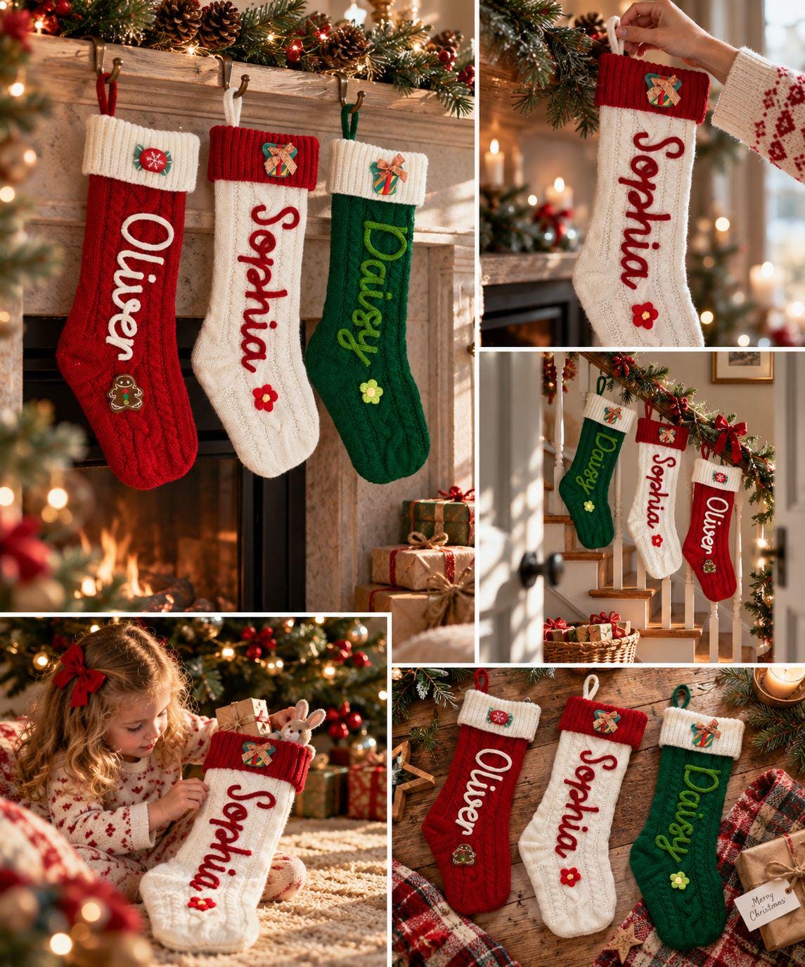 2026 Christmas Personalized Christmas Stocking - Custom Name Knit Stocking - Toddler Knit Stocking - Christmas Stocking Day