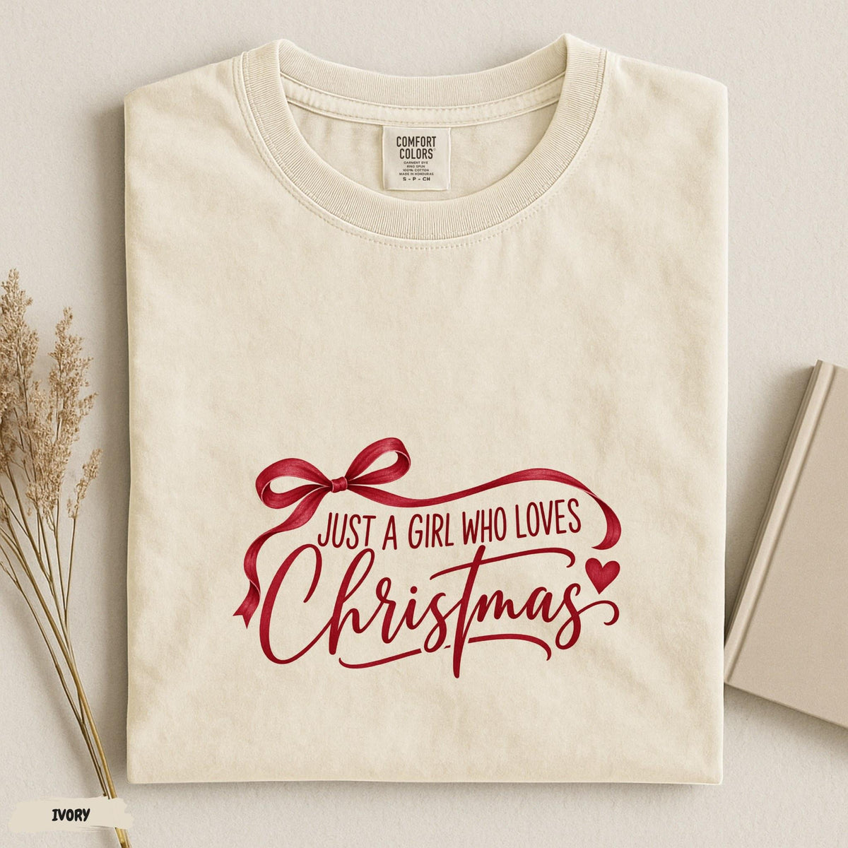 A Girl Who Loves Christmas Shirt: Comfort Colors Holiday Sweatshirt
