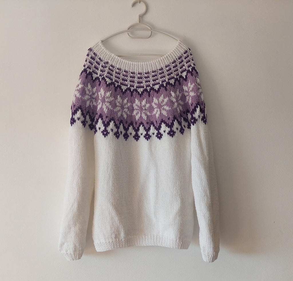Hand-knitted wool Icelandic sweater Unisex wool sweater Hand-made soft and fuzzy christmas sweater Nordic knit pullover