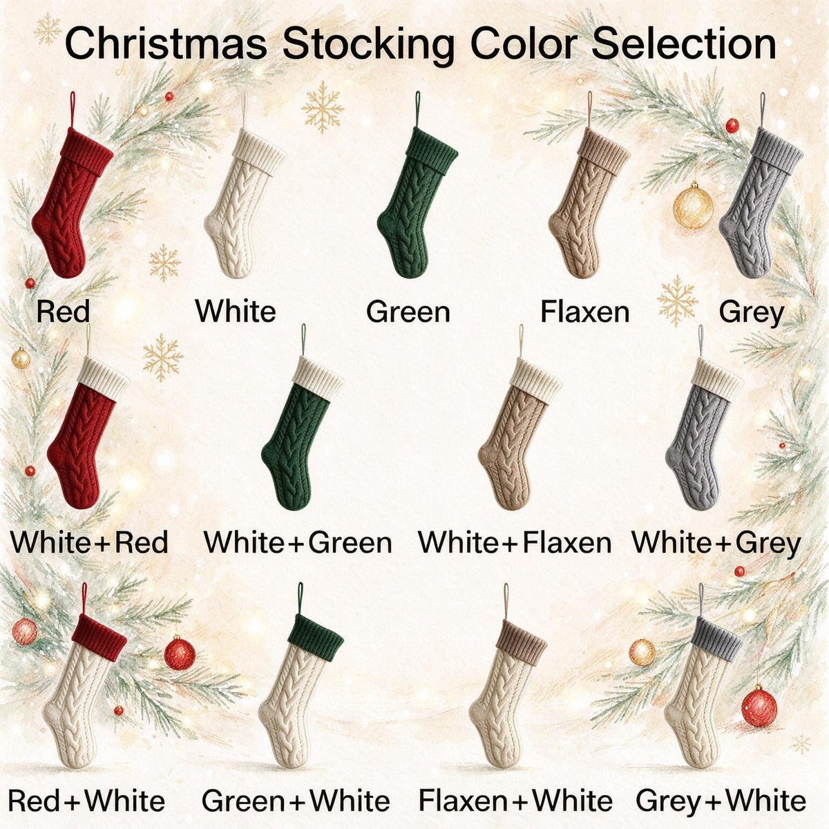 2027 Embroidered Christmas Stockings, Knitted Family Stockings, Christmas Gift Socks