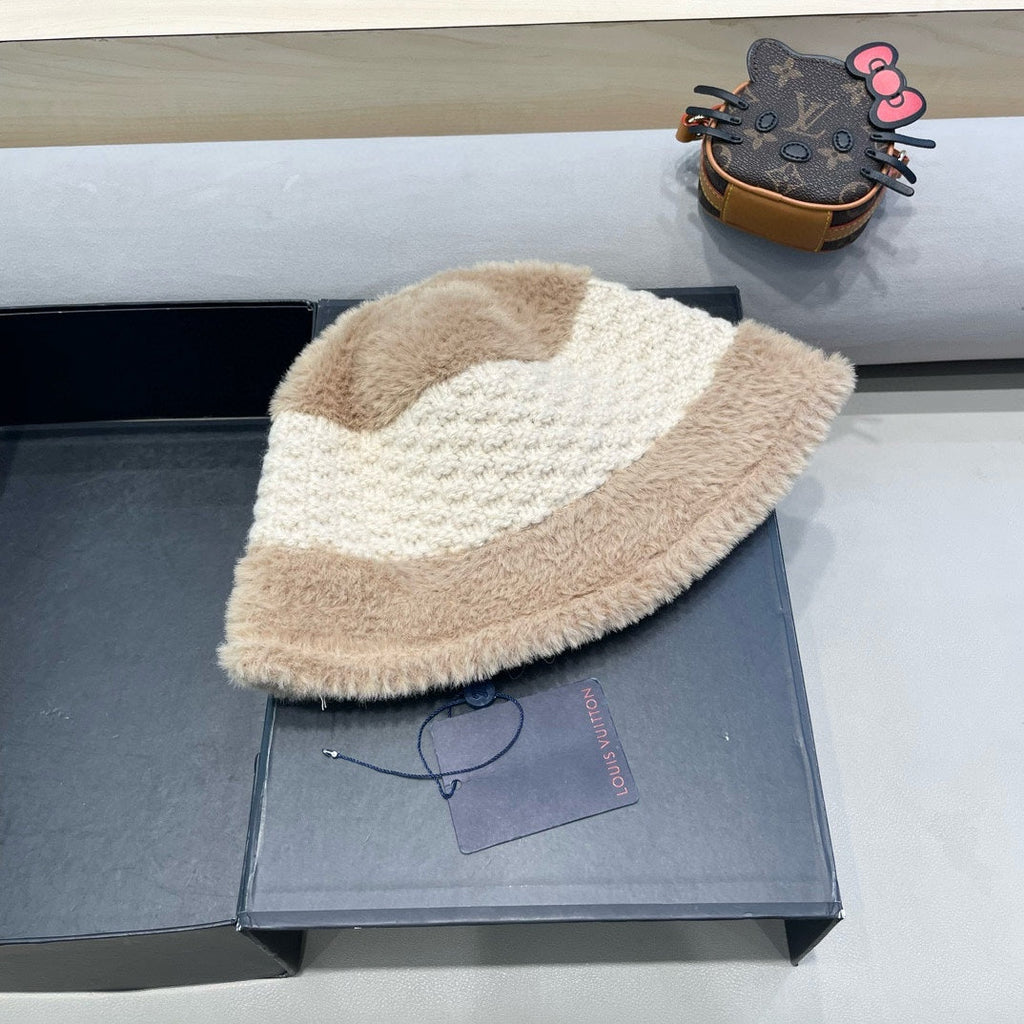 BUCKET HAT IN BEIGE MIX WHITE WOOL 421039