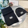 SET CLASSIC SCARF AND HAT IN BLACK RABBIT WOOL 434623